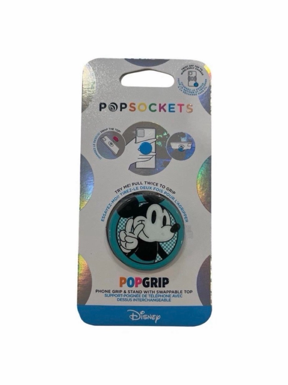 PopSockets PopGrip Mickey Mouse Phone Grip in Teal & Black